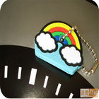 simple design 2D/3D custom adorable silicone rainbow  key covers as souvenir/gifts
