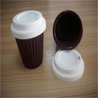 ceramic coffee cup with silicone Lid covers with custom logos for promotion