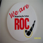 2014 custom round  silicone/rubber/soft pvc/ plastic brooches with customized logo