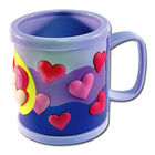 3D cute food grade silione 8*8 tea/coffee Mug with customized design for promotion