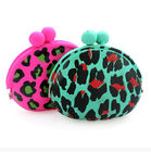 leopard print silicone purse/ silicone coin purse/ silicone pouch for women