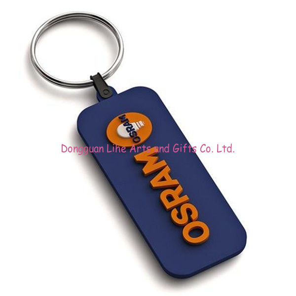 square shape with custom logo soft pvc /silicone/rubber key chain for decoration/promotion