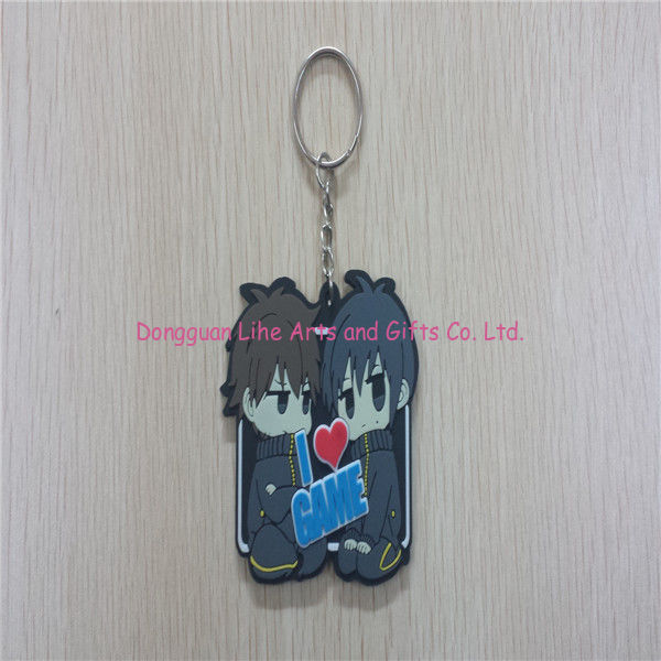 custom logo soft pvc /silicone/rubber key chain with lovely hug  for decoration/promotion