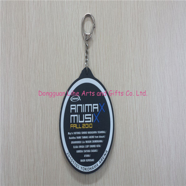 oval shape with custom logo soft pvc /silicone/rubber key chain for decoration/promotion