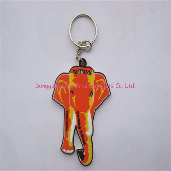 cute elephant face shape key chain for decoration/promotion with soft pvc /silicone/rubber