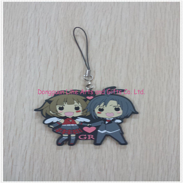 customized ornamental phone pendants for promotion with cartoon couple shape