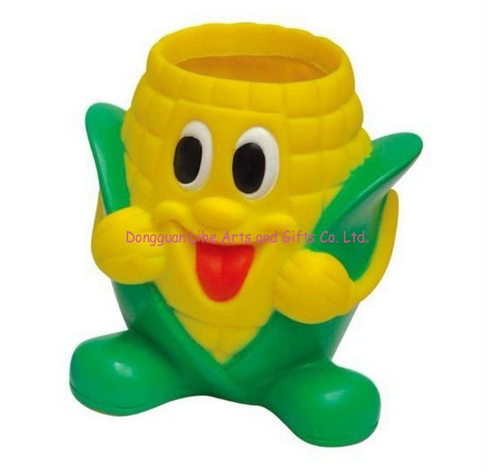 garnish corn shape 3D silicone/rubber/ plastic desk  pen & brush holders for ornaments