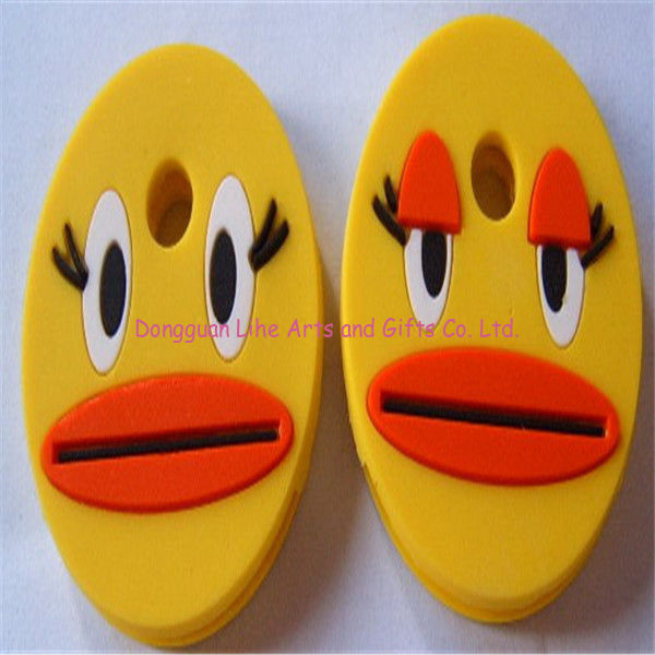 New cute design decorative rubber/silicone//soft PVC key hold/cover with animal shape head