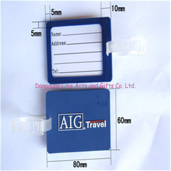Manufacturer customized plastic/silicone/rubber luggage tag for business trap