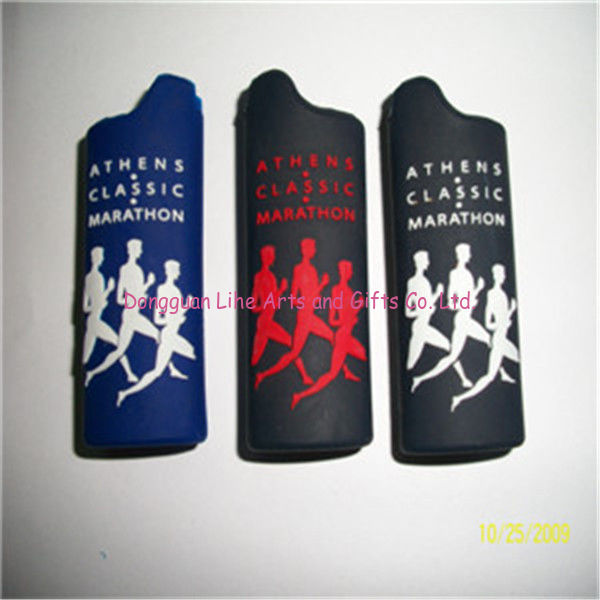 decorative custom design cigarette silicone lighter cover with square shape